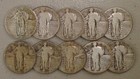 Lot of (10) 1925-1930 Standing Liberty Silver Quarters VG-F Nice