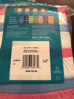 Hanes Girls Briefs Tagless 14-Pair Underwear Multi-Color Size 12