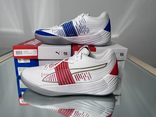 Puma Fusion Nitro RJ Barrett Puma White High Risk Red Men’s Sz  15 376736 01