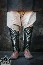 Medieval Knight Full Leg Armor Greaves Halloween Costume Larp Armory.