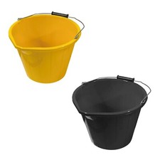 5x 14L Builders Buckets With Handle Strong Plastic 3 Gallon Water Feed Storage