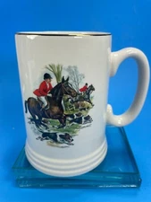 Lord Nelson Pottery England Tankard Horse Equestrian Hunting Hand-Crafted C84