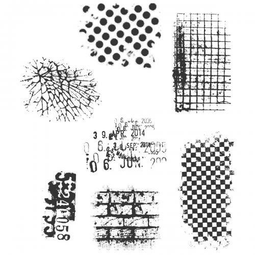 Rubber O Cement & JAMES TWIG HARPERコミック付 Tim Holtz Cling Rubber Stamps BRUSHSTROKES CMS293 – Simon