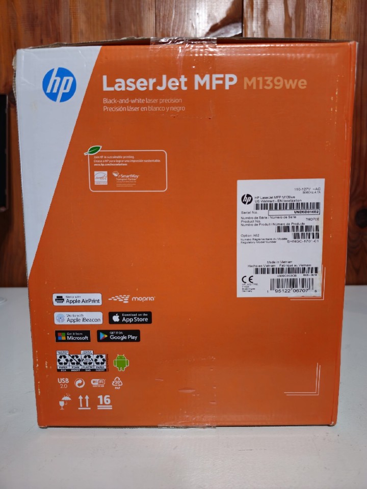 HP Laserjet MFP M139we Wireless Black & White Printer With 6 Months