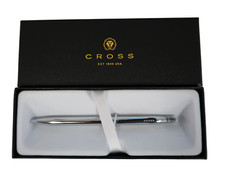 Pluma de tinta de gel Cross Click pura cromada nueva en caja Ato625-1