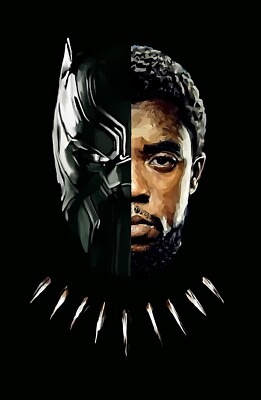 #ad #ad Black Panther Art Poster Avengers Chadwick Boseman 11x17 Inches NEW USA $16.99