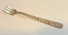 KIRK AND SON STERLING REPOUSSE FLORAL  OYSTER  FORK