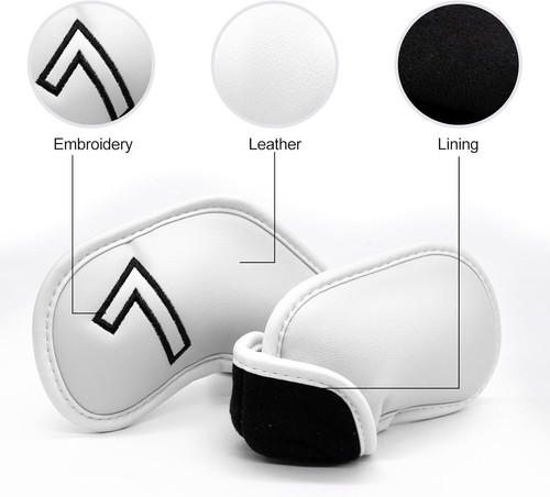Stilvolle und praktische Leder Golf Eisen Kopfbedeckungen Set (9 Stück) für Golfschläger - Bild 3 von 13