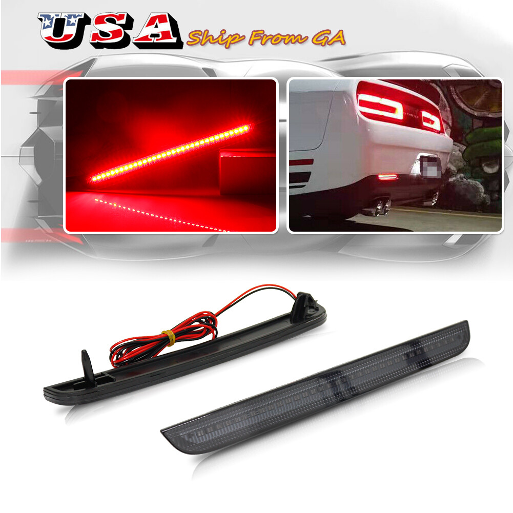 Smoked LED Rear Bumper Reflector Light for 15-up Dodge Chall
