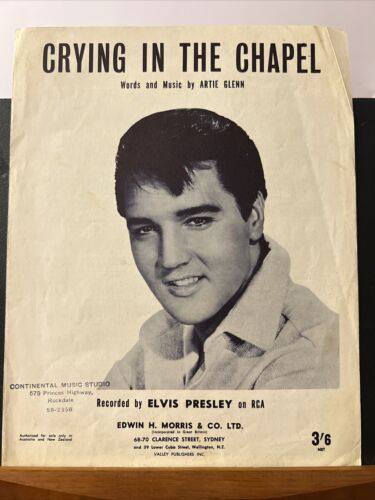 ELVIS PRESLEY - Sheet Music - Crying In The Chapel 1960s Australia Rare - Picture 2 of 13