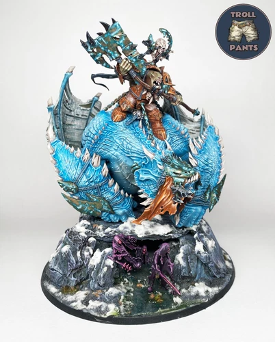 Warhammer Age of Sigmar AoS - Orruk Orc - Megaboss on Mawkrusha Gordrakk
