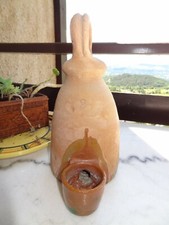ancien abreuvoir à oiseaux en terre cuite art populaire