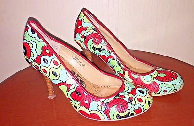 Y2K NAUGHTY MONKEY HEELS RED GREEN PIXIE FAIRY Rockabilly Mod Retro Boho Babe 6