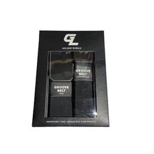 2 Groove Life Adjustable Web Belts w/ Magnetic Buckle, One Size up to 50", Black