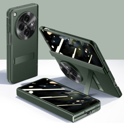 For OnePlus Open Hinge Case Kickstand Built-in HD Clear Screen Protector Cover