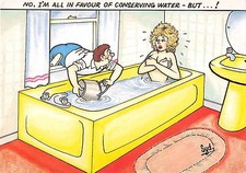 B98928 no i m all in favour of conserving water but...  comics seaside humor