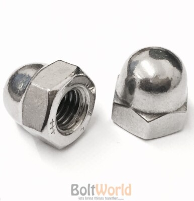 M6 / 6 mm EDELSTAHL A2 DOMKOPF TOPFMUTTERN PASSEND FÜR SCHRAUBEN UND SCHRAUBEN KOSTENLOSER VERSAND