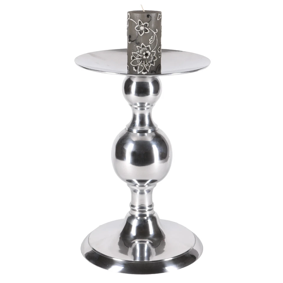 Blumensäule Deko-Säule Flachsäule Aluminium poliert Ø 27cm Podest 40cm Höhe - Bild 2 von 3