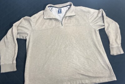 Red Head Tan Cotton Soft Sweater - Men s 2XL Long Sleeve 1/4 Zip Beige
