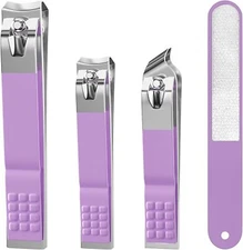 Nail Clipper Set, 4 PCS Ultra Sharp Nail Clippers for Men, Women, Adults Toenail