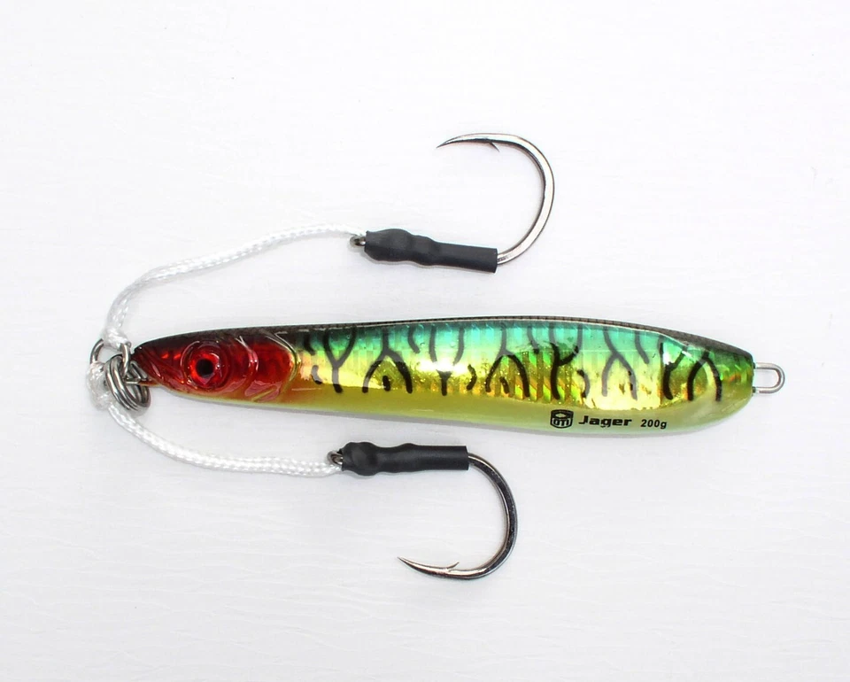 OTI Jager Jig, Speedpilker mit Assist Hooks 200 Gramm, 2 Farben, Jigging, Pilker - Bild 2 von 2