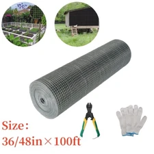 Galvanized Chicken Wire Fence Welded Mesh Roll Hardware Cloth 36/48"×100' 1/2In