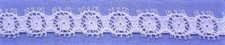 8mm White Cotton Leavers Lace per metre