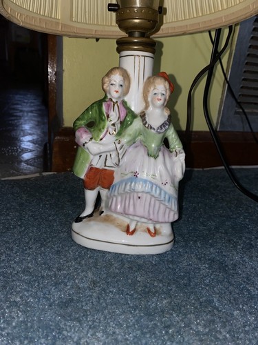 Vintage Victorian Courting Dancing Couple Table Lamp Japan - Picture 2 of 16