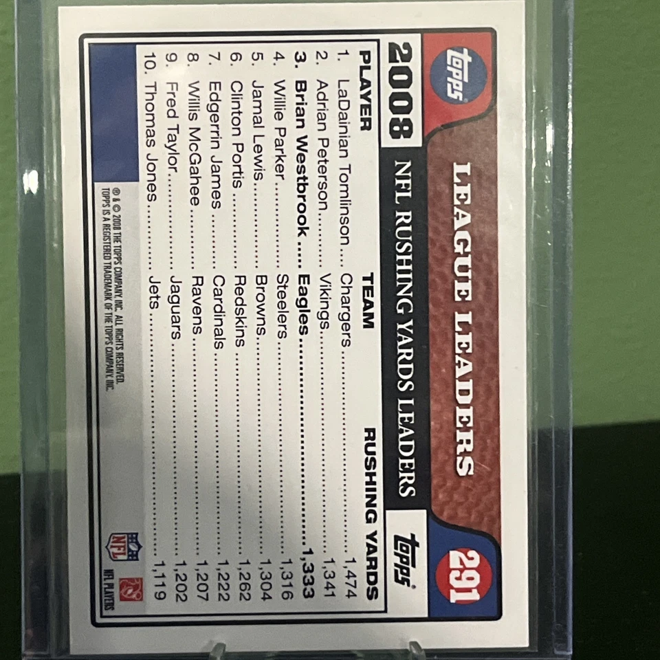 2008 Topps Brian Westbrook #291 Gold Foil SP - Image 4 of 4