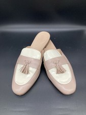 J.Crew Size 40 Leather Mules Loafers Flat Open Heel Shoes Made In Italy