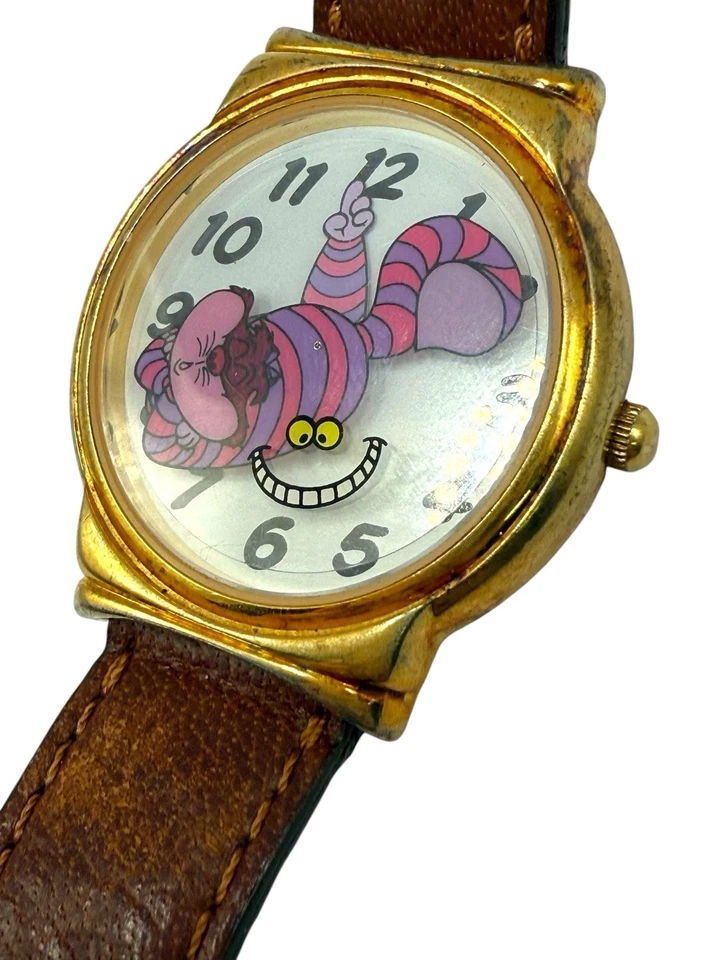 Disney Catalog Alice In Wonderland Rotating Cheshire Cat Grin Watch SERVICE - Image 4 of 4