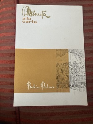 MENÜ BAHIA PALACE MINUTA A LA CARTE PALMA DE MALLORCA DONNERSTAG, 2. APRIL 1964 ABENDESSEN