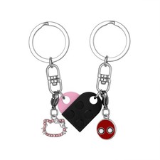 Heart Keychain Set for Couples Women Men Best Friend Keychains for Friendship...