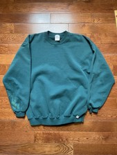 Vintage Russell Athletic Crewneck Sweatshirt Men Large Fleece Heavy USA Turqoise