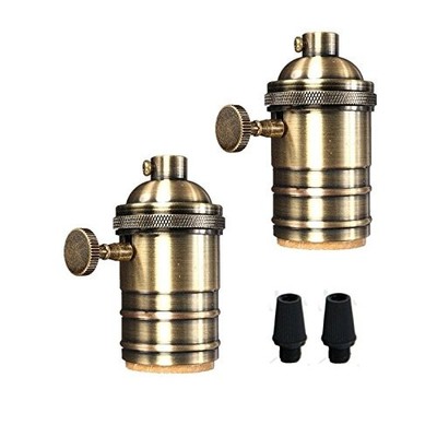 2 Pack Lamp or Fixture Replacement, E26/ E27 Solid Brass Industrial Light Soc...