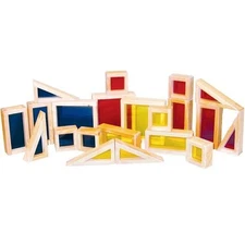 Constructive Playthings 21 pc. Colored See-Thru Block Set Scaled to Unit Bloc...