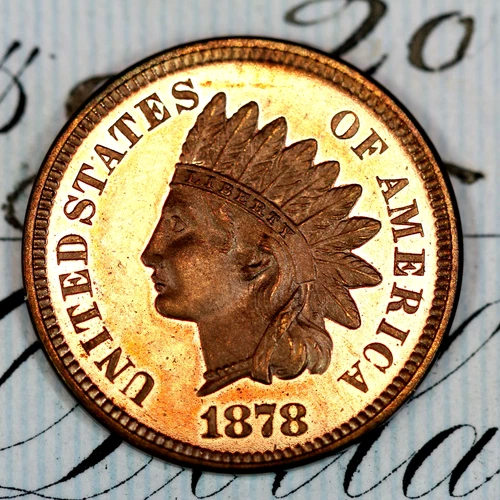 * 1878 ULTRA DCAM * PRISTINE+ BLAZING RED GEM PROOF INDIAN HEAD PENNY *