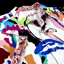 Robert Graham Geometric Colorful Vibrant Paint Splash Short Sleeve Shirt Medium