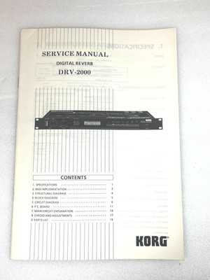 Korg DRV-2000 Digital Reverb Service Manual Circuit Diagram Schematics Parts