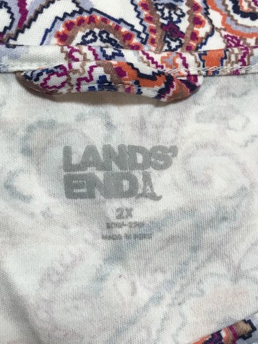 Lands End Dress Size 2X Paisley Shift Beachy 100% Cotton Summer Beach Vacation - Picture 6 of 11