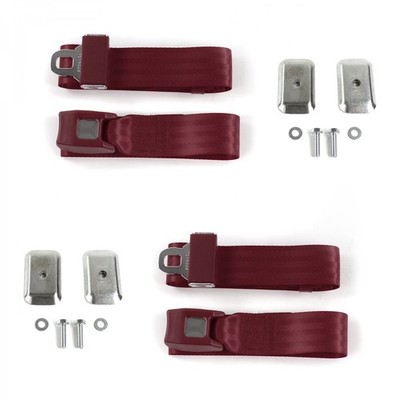 Chevy Truck S10 1981 - 1993 Standard 2pt BURG Belt Kit w/Brackets-2 Belts