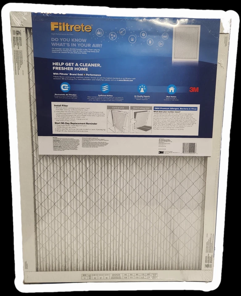 Filtrete Premium Allergen, Bacteria & Virus Air Filter, 1900 MPR,UA21-4 4-pack - Image 2 of 4