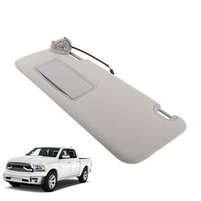 Gray Sun Visor Left Driver Side with Lights and Mirror Replacement for Ram