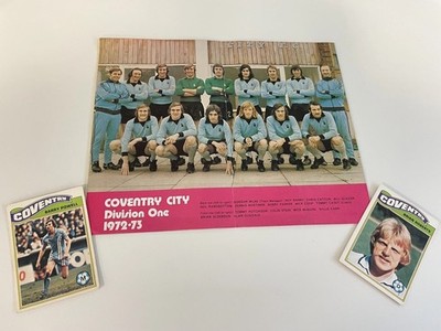 Coventry City 1972-73 Team Pic + Brian Roberts / Barry Powell Topps Karten