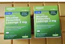 2X Amazon Basic Care 2mg Mini Lozenges Nicotine Polacrilex 135Ct Mint Exp 07/27