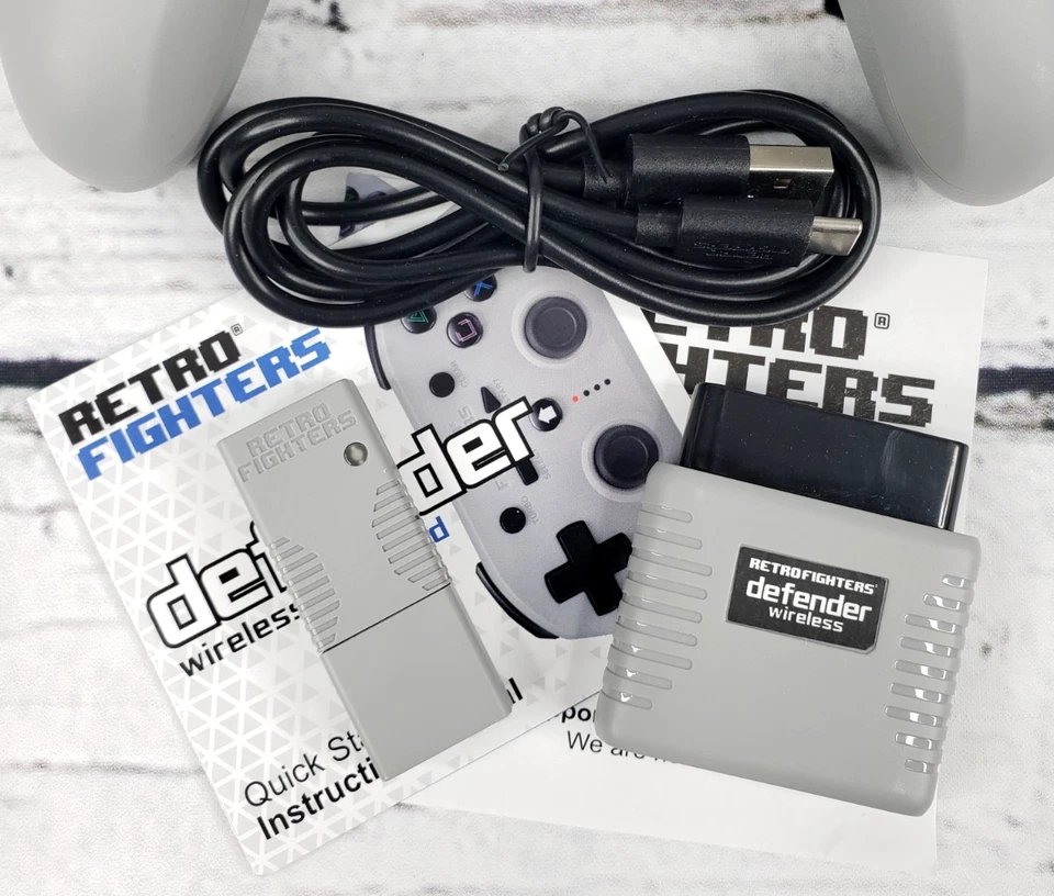 Retro Fighters Defender Wireless Gamepad Controller PS1 PS2 PS3 - Grey - Image 2 of 4