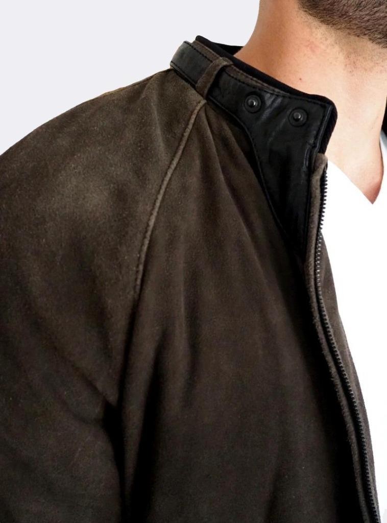 BNWT Emporio Armani Brown Leather Jacket Medium EU48 RRP £1150 Cafe Racer image 4