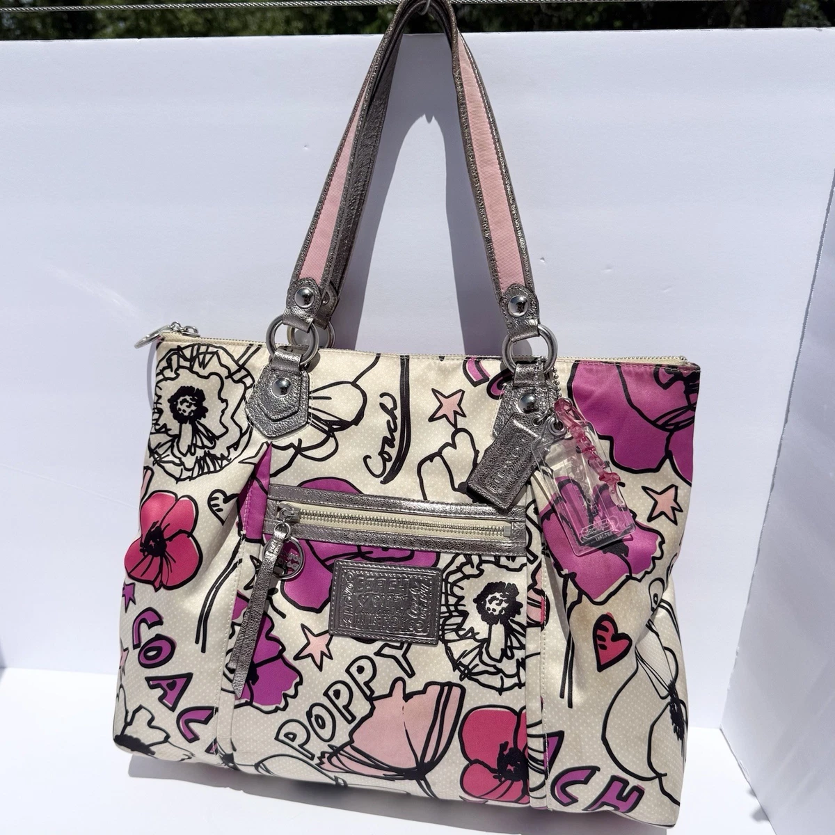 Coach Poppy Graffiti Glam Tote for sale | eBay