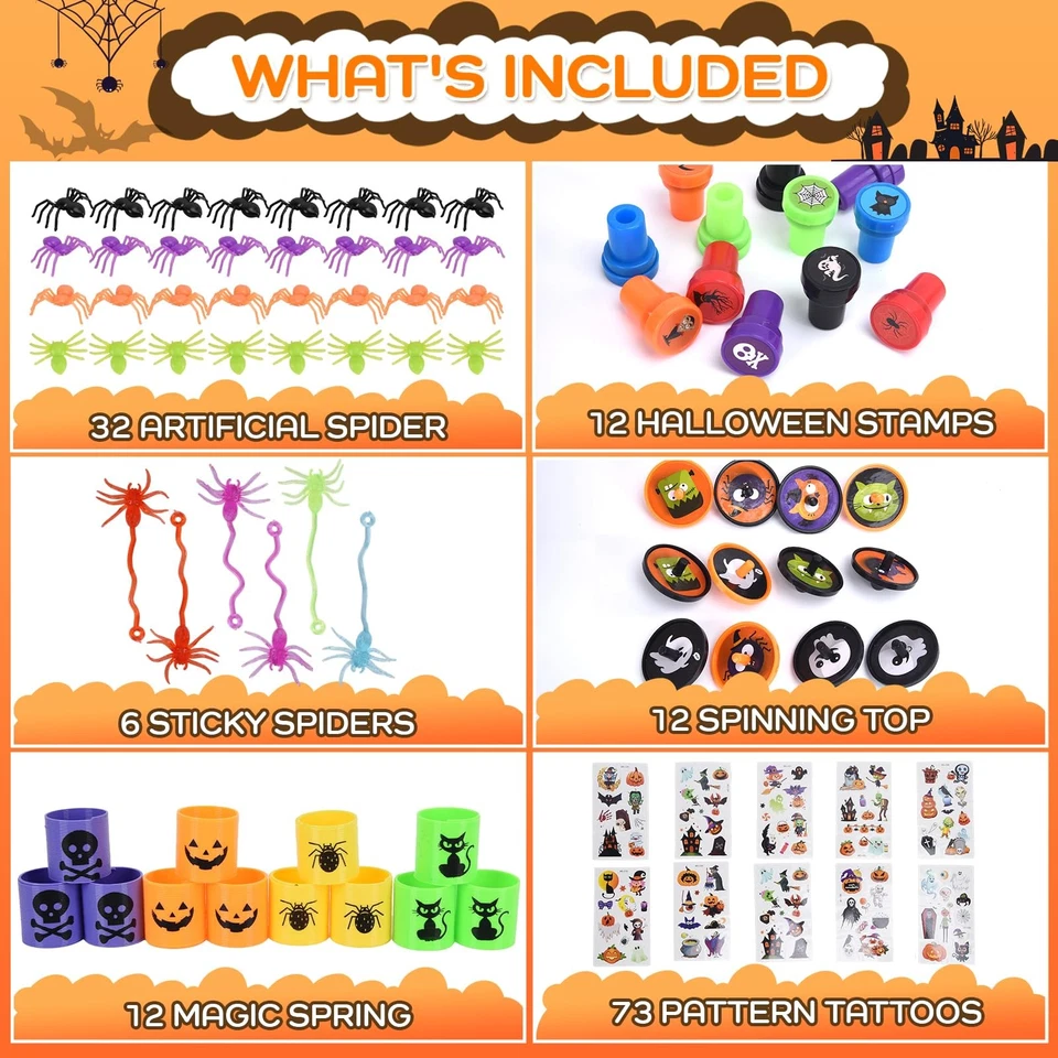 Paquete Surtido Favores Fiesta Halloween, 201 Piezas Juguetes a Granel para Niños, Classr... Foto 3 de 4