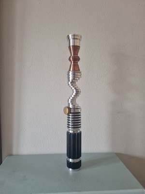 1/1 Lichtschwert Griff handgedreht massiv Aluminium Kupfer und Messing mit Spiralkocken